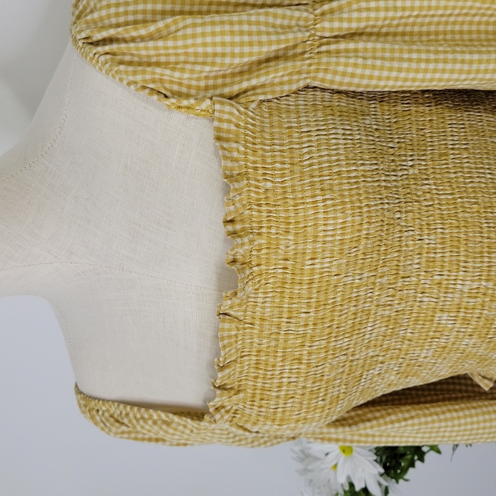 Urban Outfitters Shirred Peasant Cropped Top SZ S - Picture 2 of 10